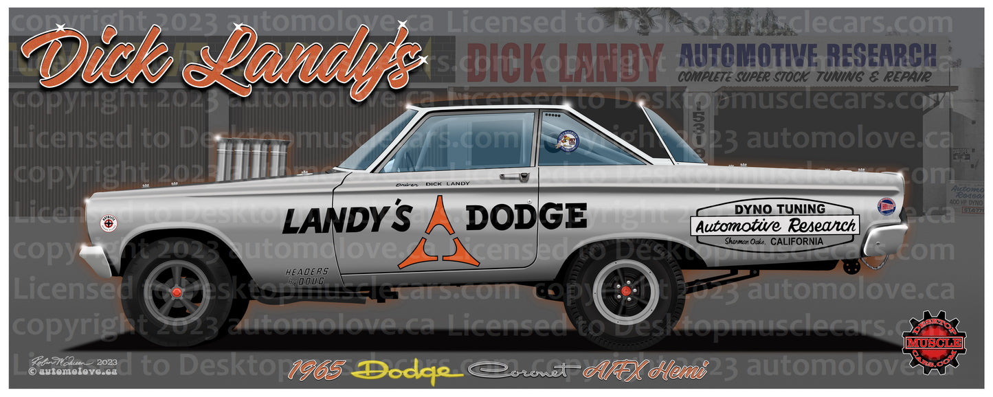 Dick Landy 1965 Dodge Coronet Altered Wheelbase 4x10 Sticker