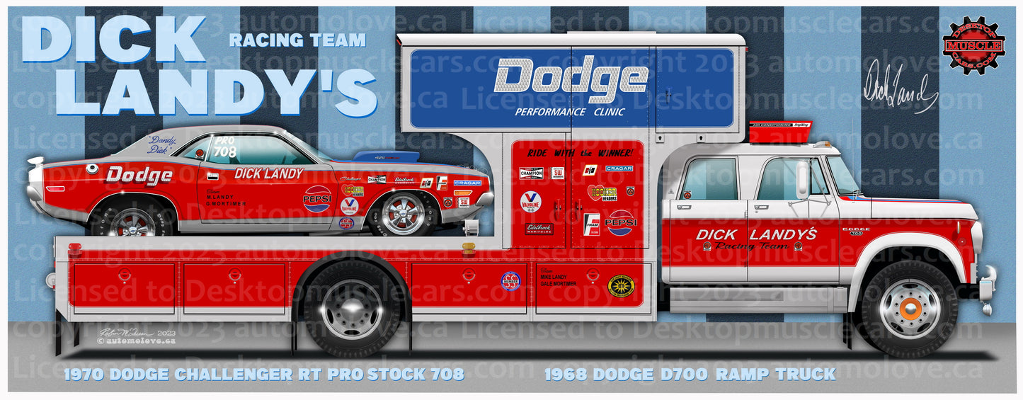 Dick Landy Car Hauler with 1970 Challenger Banner