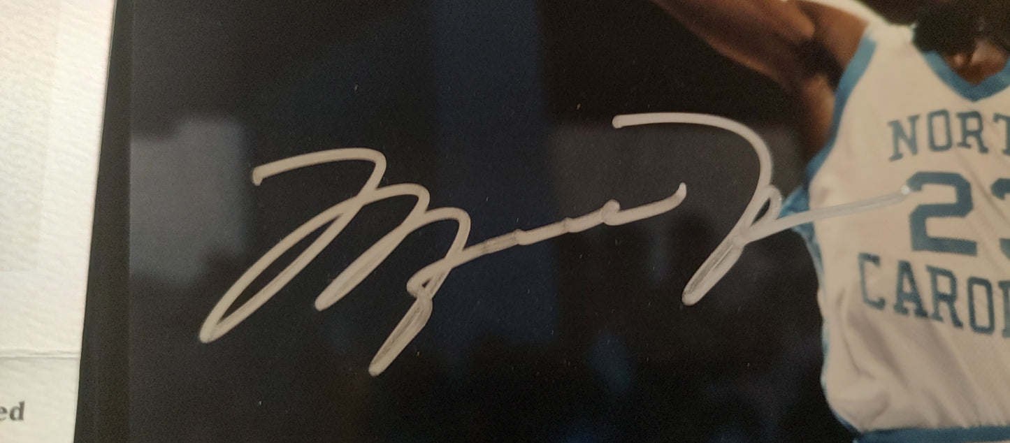 Michael Jordan UDA Upper Deck Authenticated Signed 8x10 Color Photograph UNC Dunk in Josten Limited Edition 231/1982