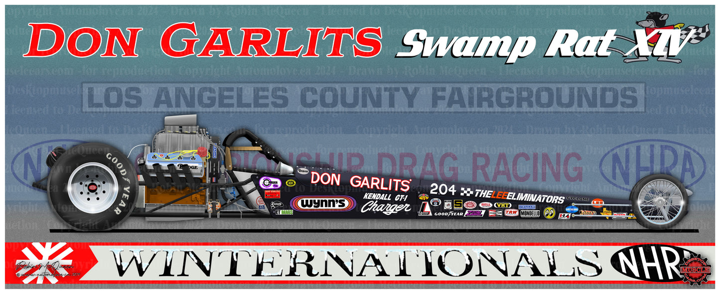 Big Daddy Don Garlits Swamp Rat XIV 4x10 Sticker