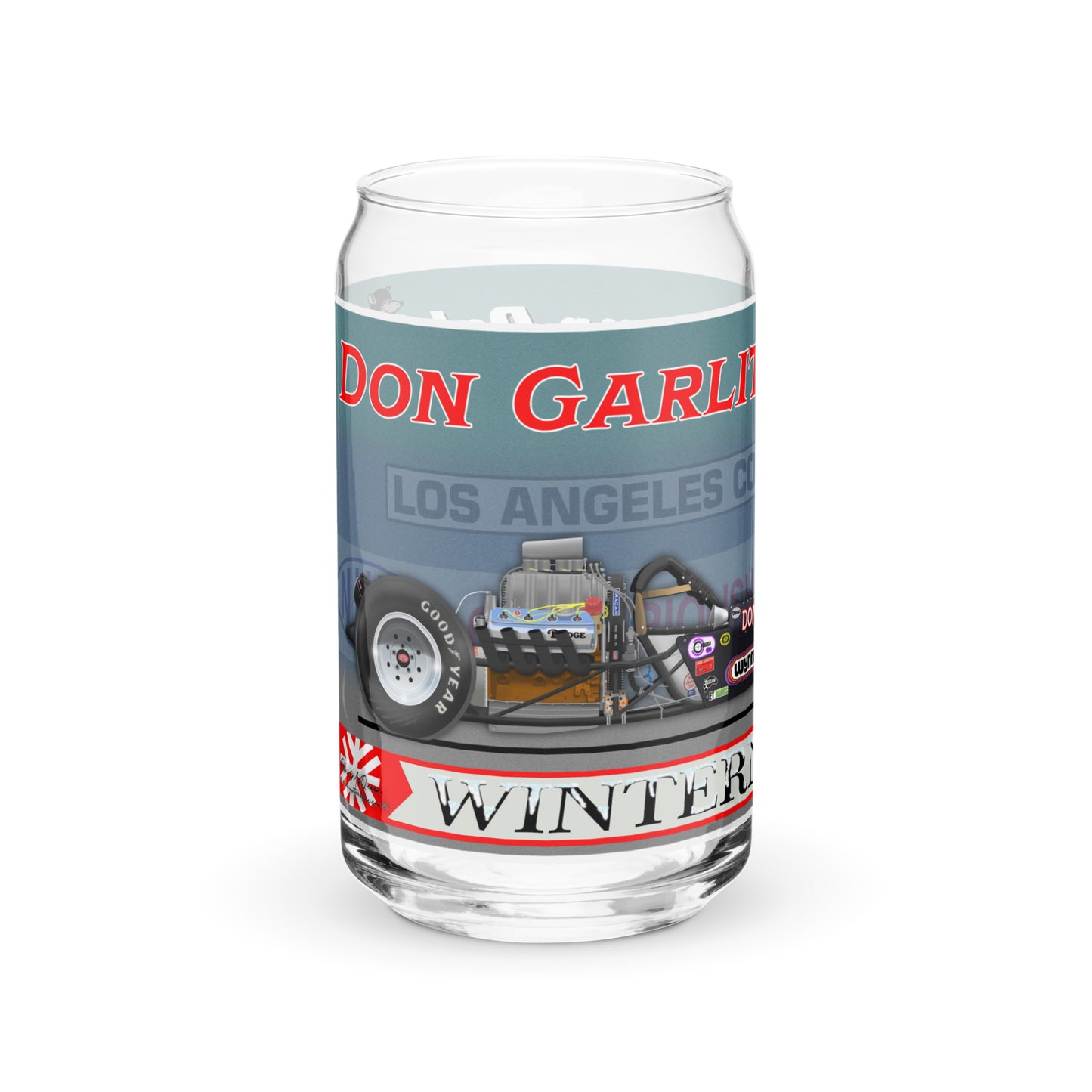Don Garlits Can-shaped glass