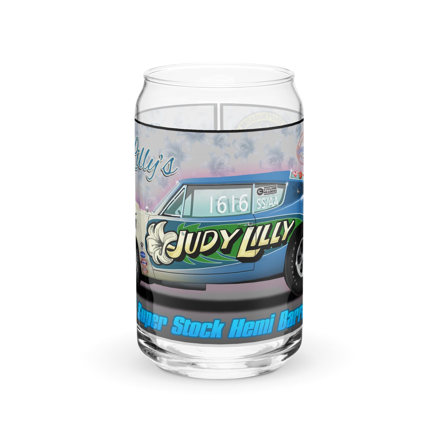 Judy Lilly Flower Car Can-shaped glass