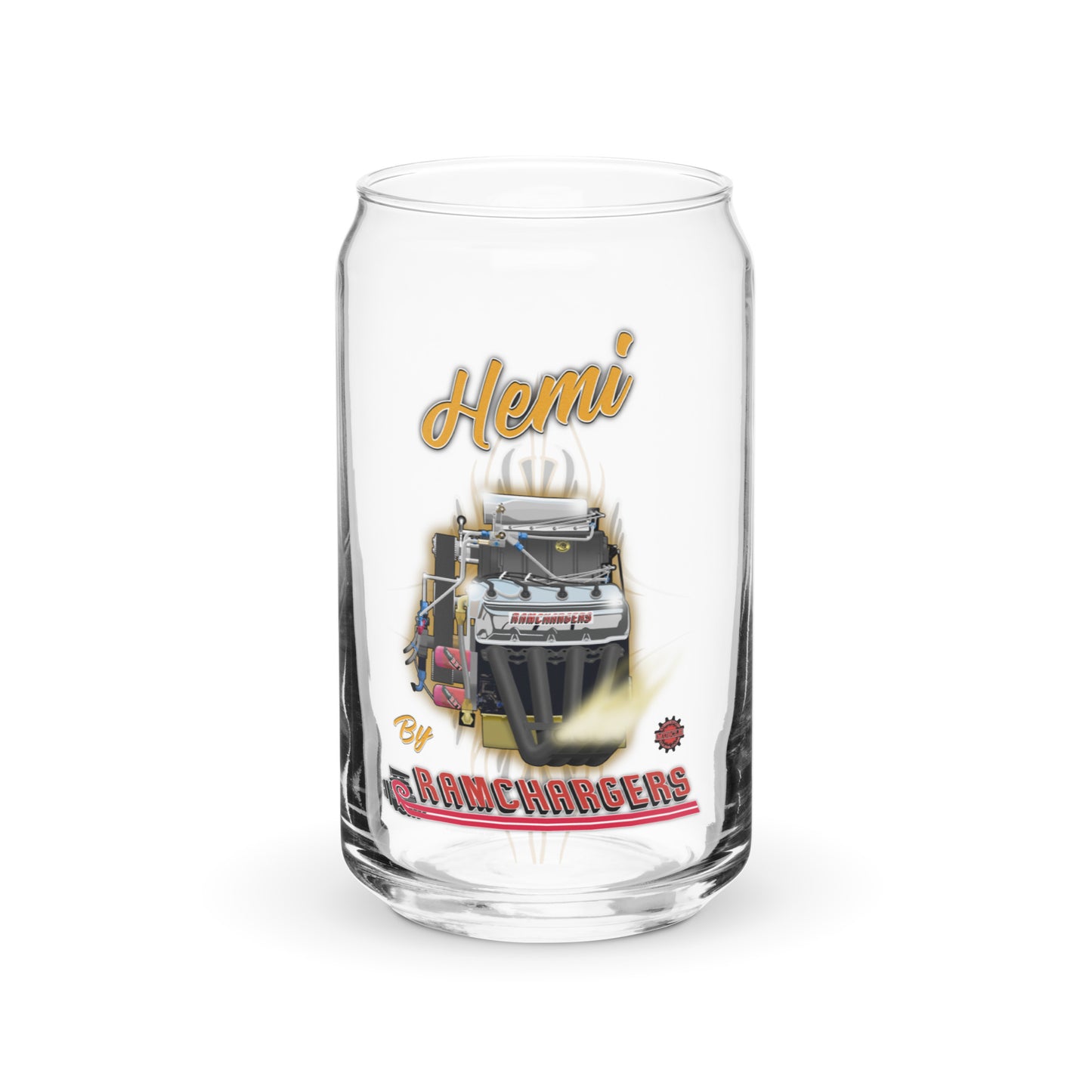 Top Fuel Hemi Engine Can-shaped glass