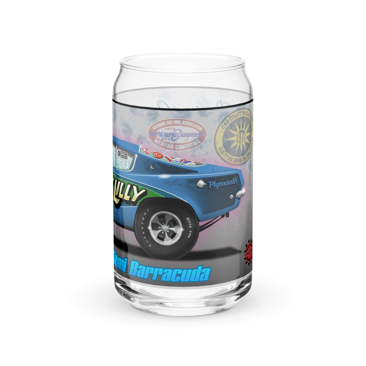 Judy Lilly Flower Car Can-shaped glass