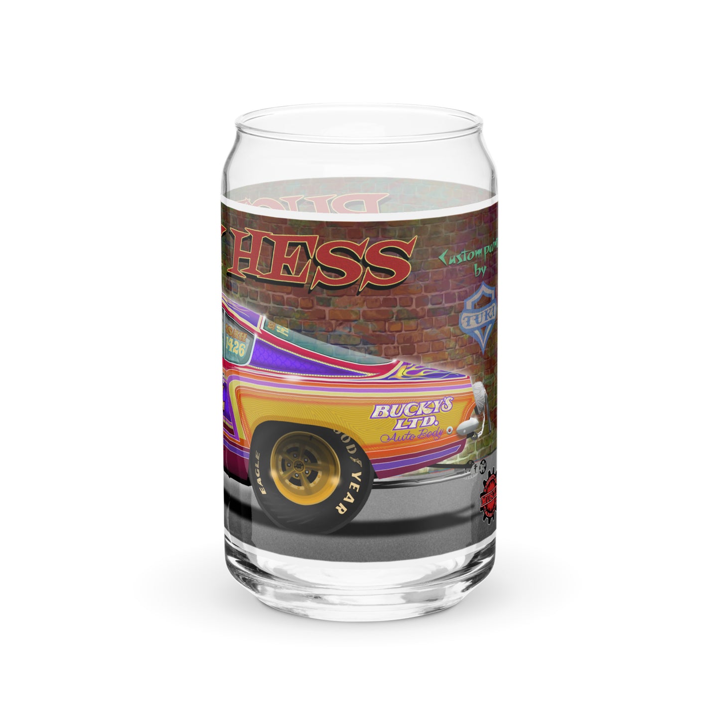 Bucky Hess Fish Stick Can-shaped glass