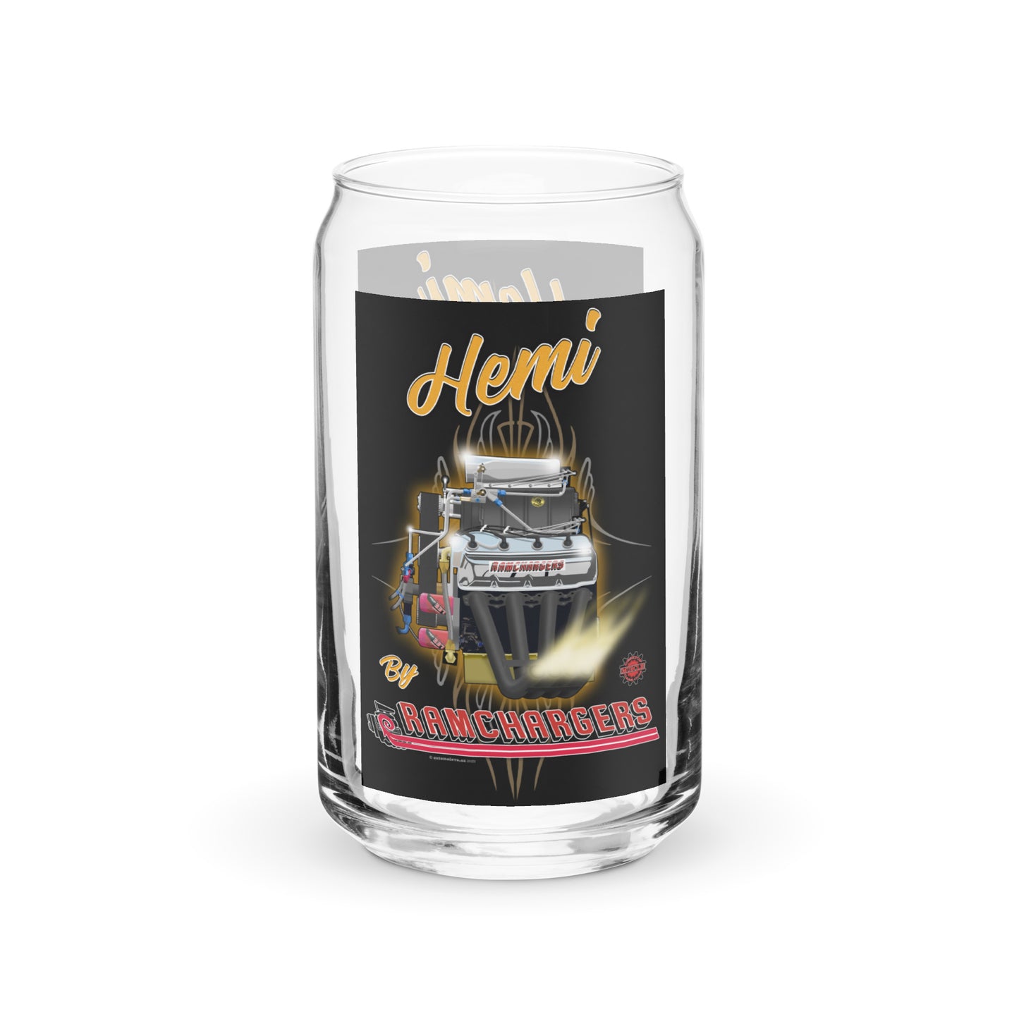 Top Fuel Hemi Engine Can-shaped glass