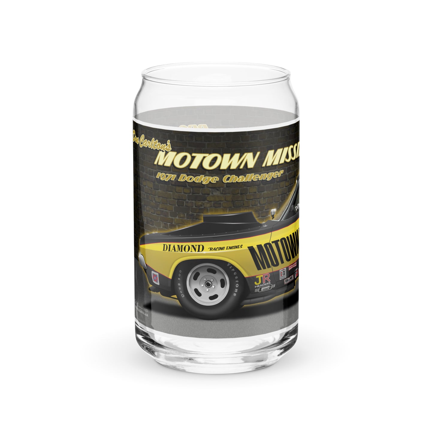 Motown Missile Challenger Can-shaped glass