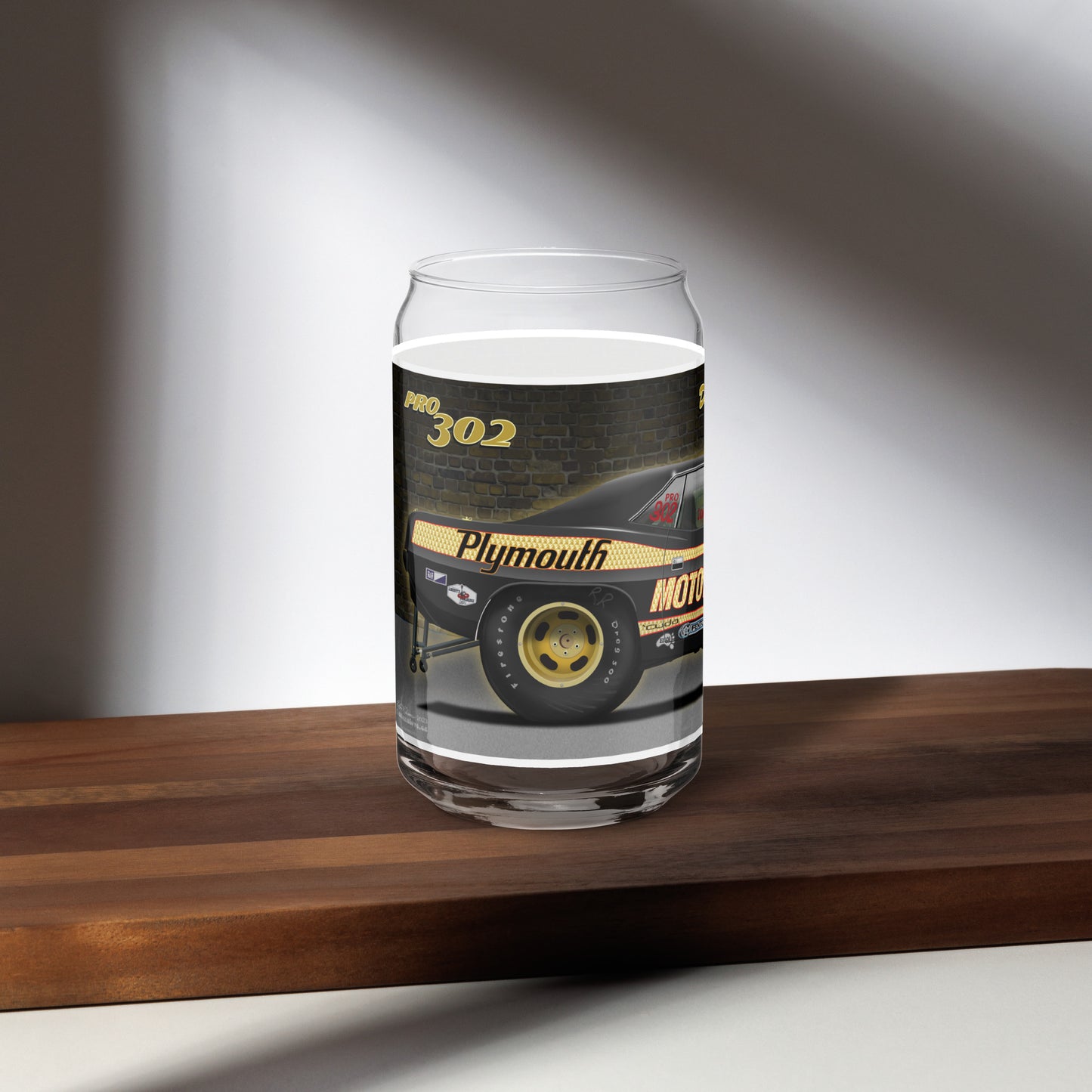 Motown Missile Cuda Can-shaped glass