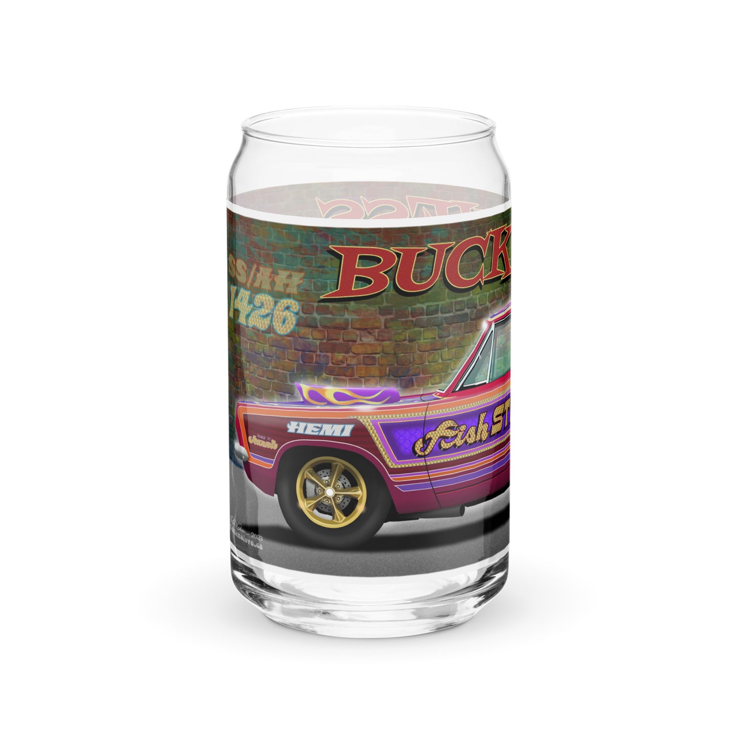 Bucky Hess Fish Stick Can-shaped glass