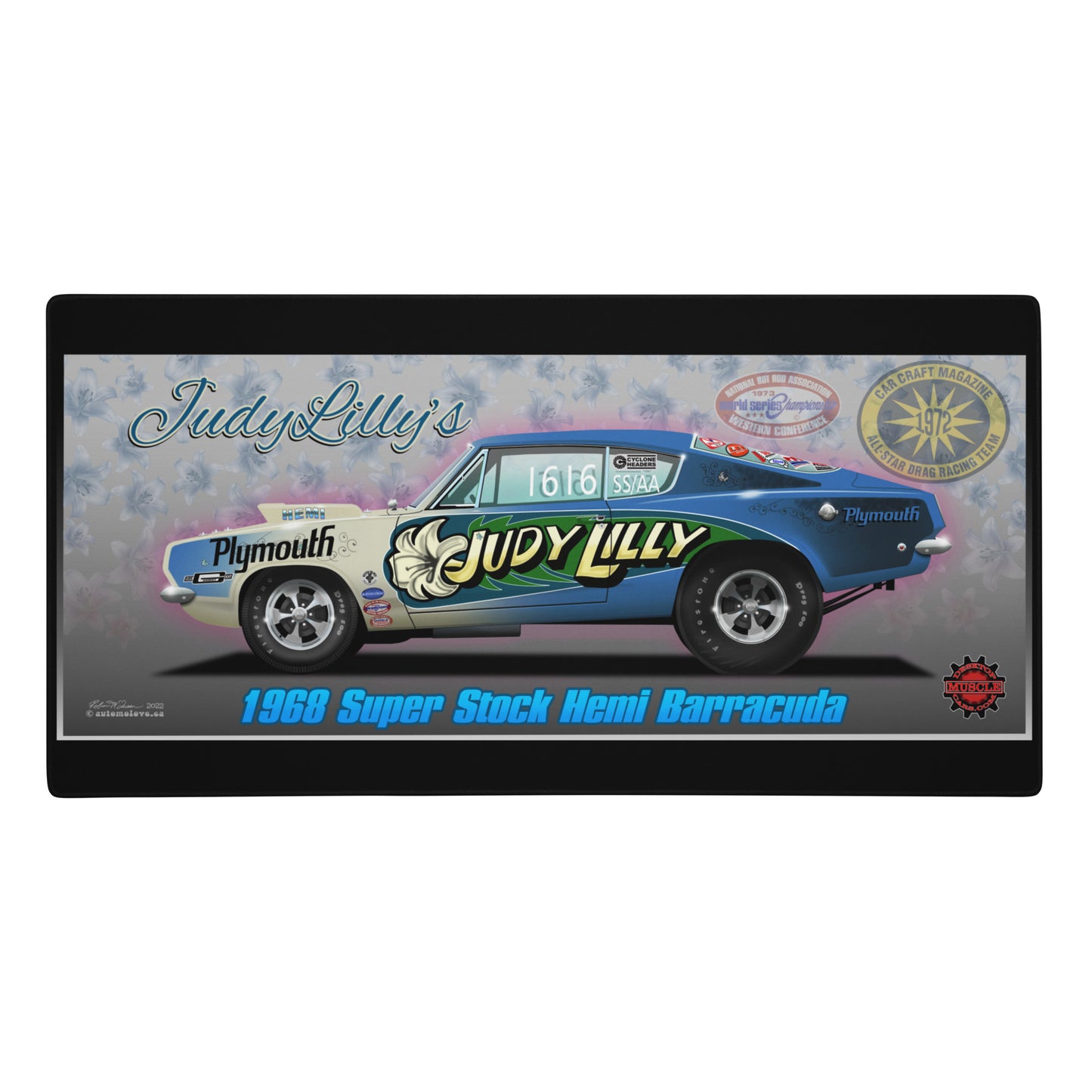 Judy Lilly Flower Car Gaming mouse pad