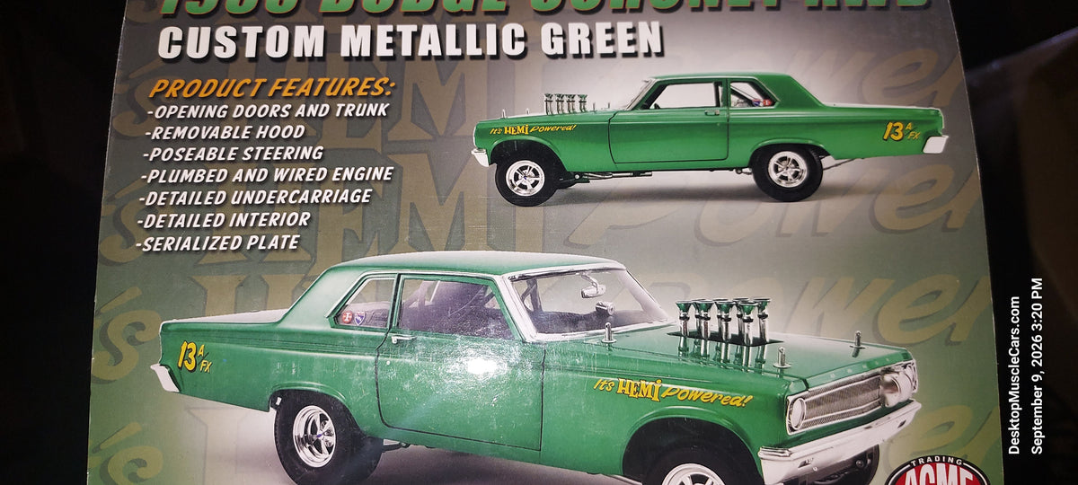 1965 Coronet Metalic Green Altered Wheelbase 1:18 Scale Acme Diecast