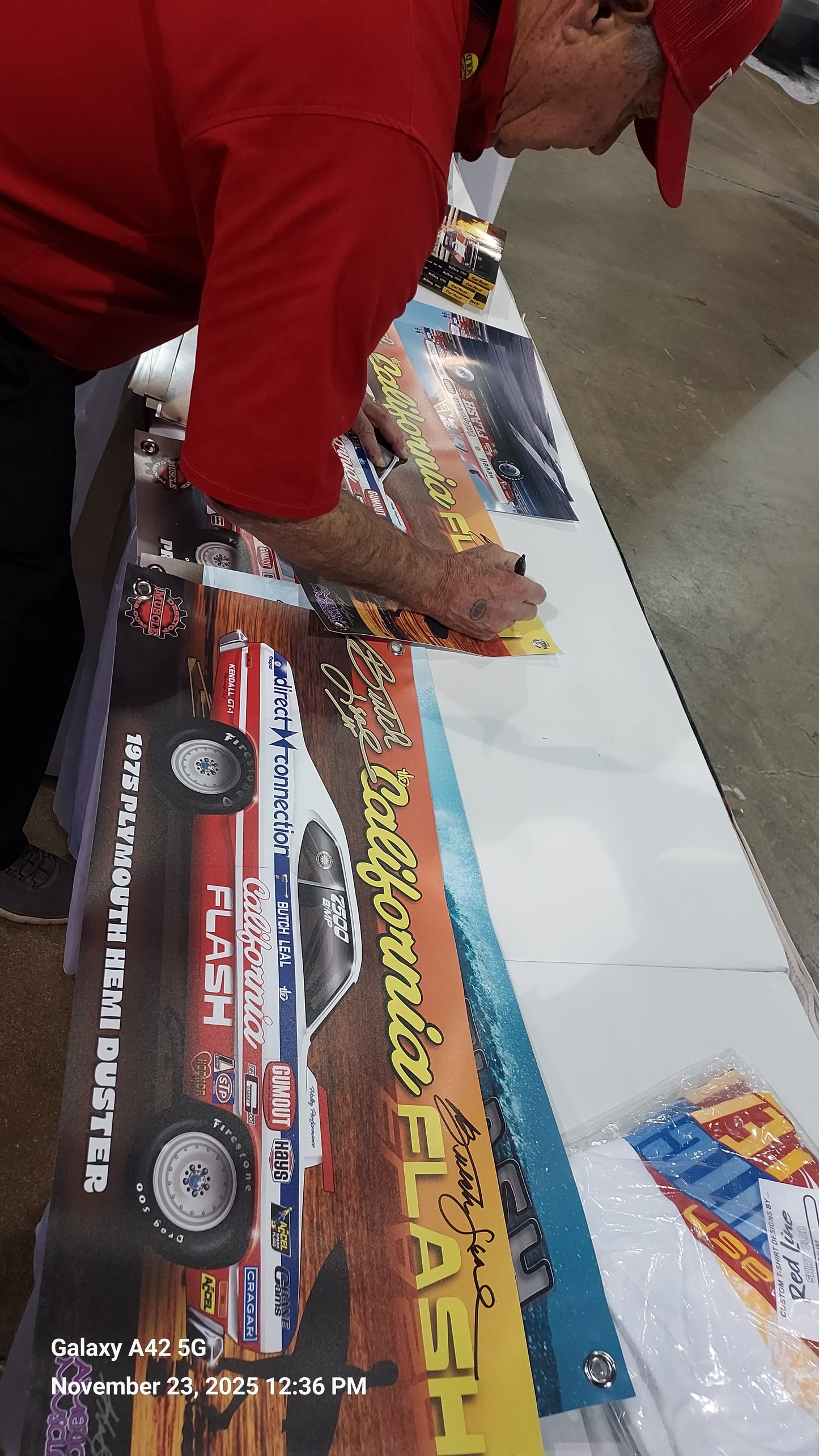 Autographed Butch Leal California Flash 1975 Plymouth Duster Banner