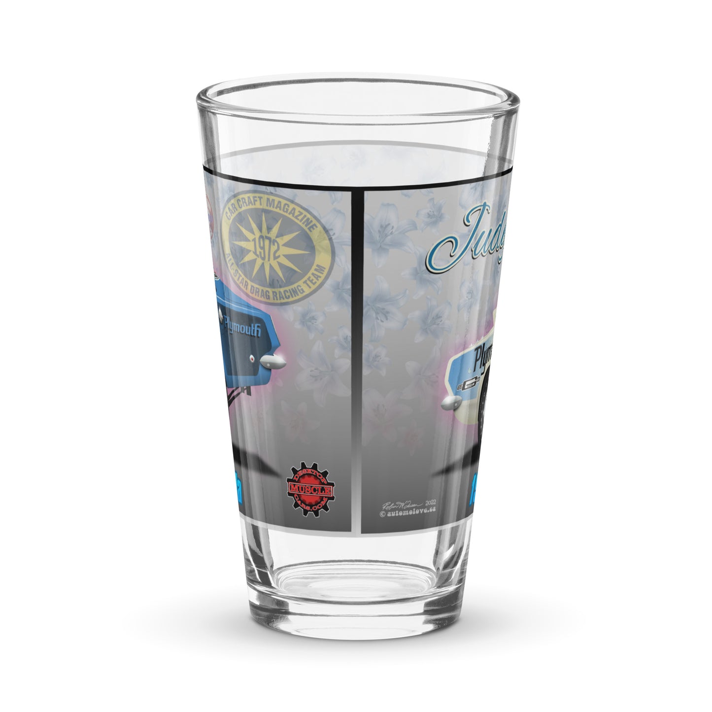 Judy Lilly Flower Car Shaker pint glass