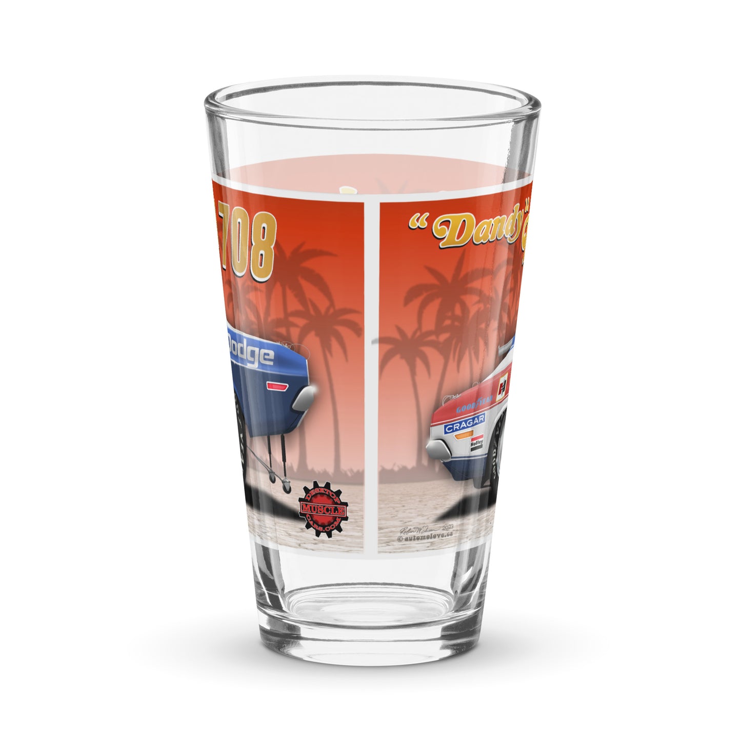 Dick Landy 1972 Challenger Shaker pint glass
