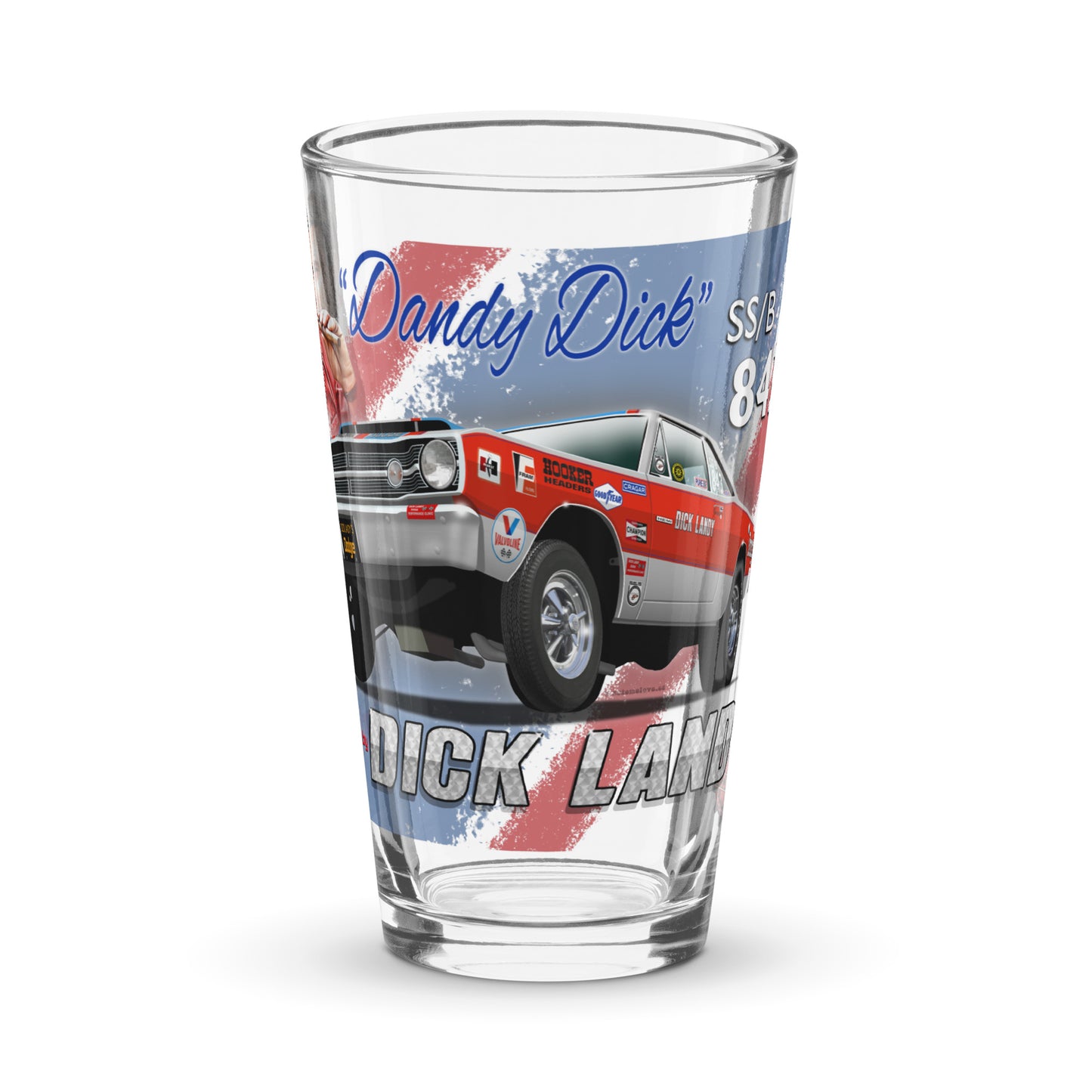 Dick Landy 1968 Dart Shaker pint glass