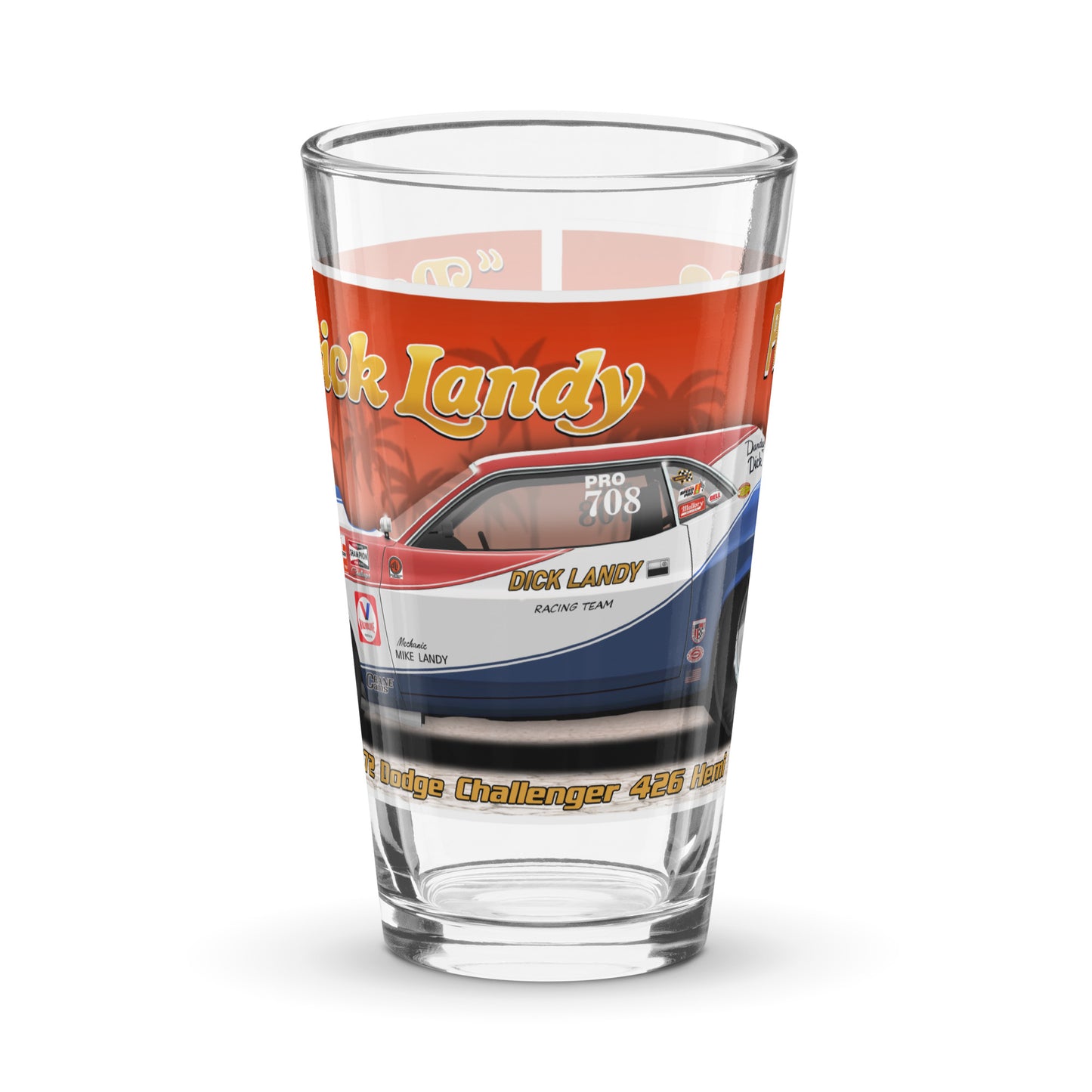 Dick Landy 1972 Challenger Shaker pint glass
