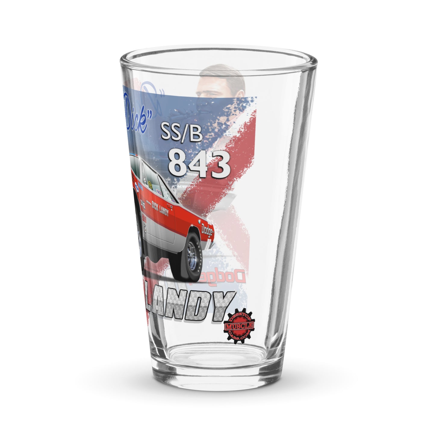 Dick Landy 1968 Dart Shaker pint glass