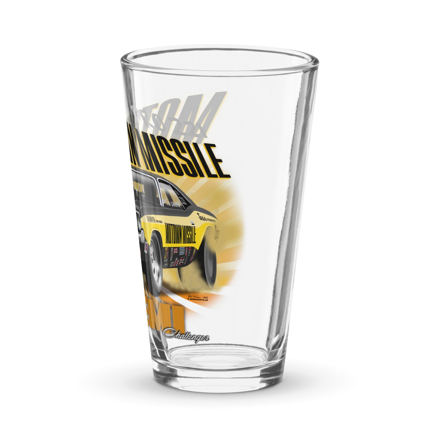 Motown Missile Challenger Shaker pint glass