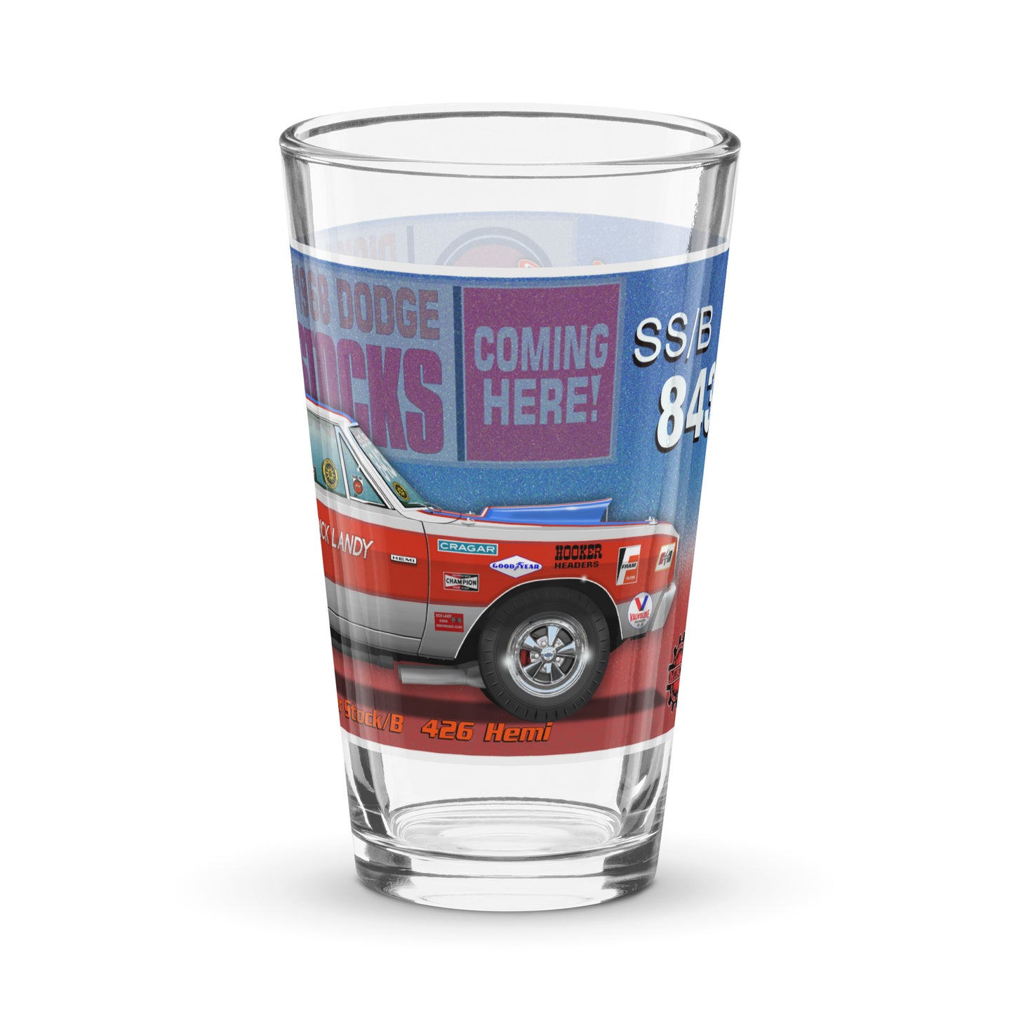 Dick Landy 1968 Dart Shaker pint glass