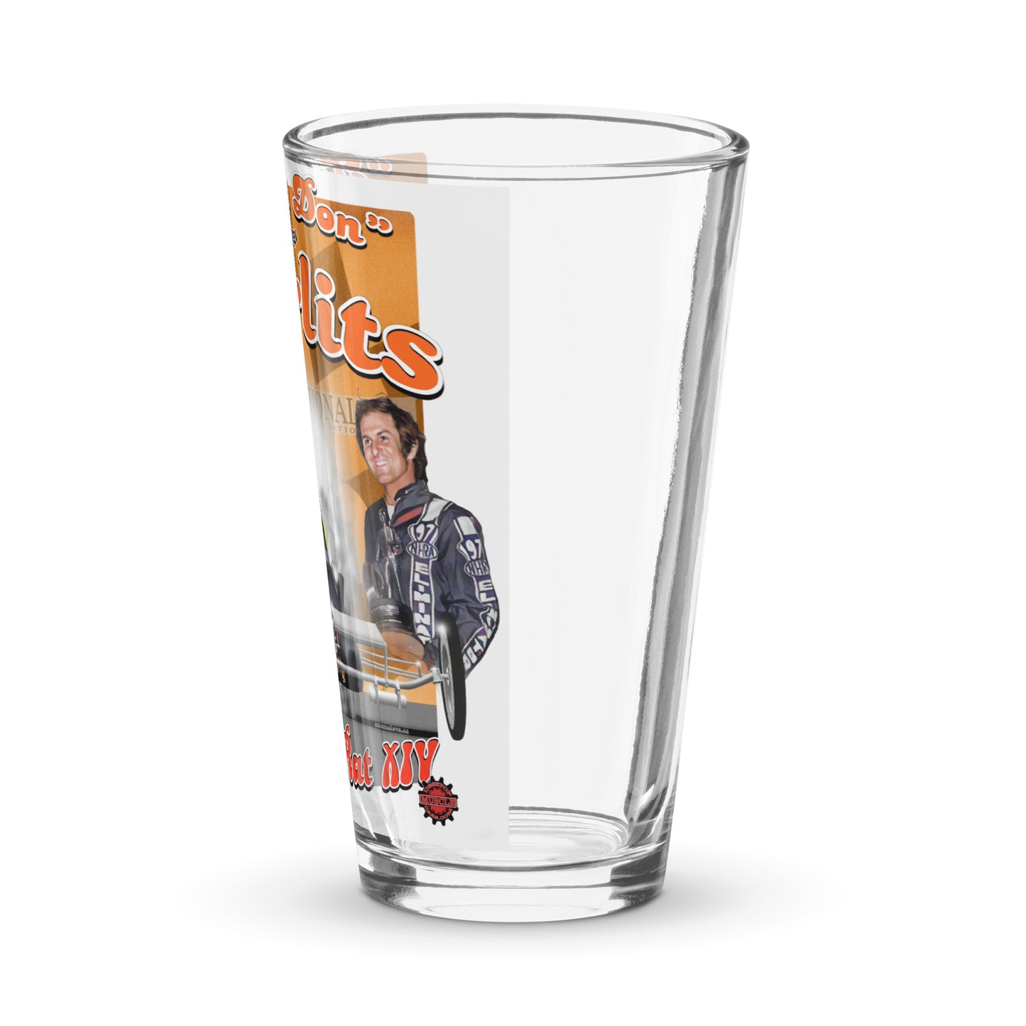 Don Garlits w/ Swamp Rat XIV Shaker pint glass