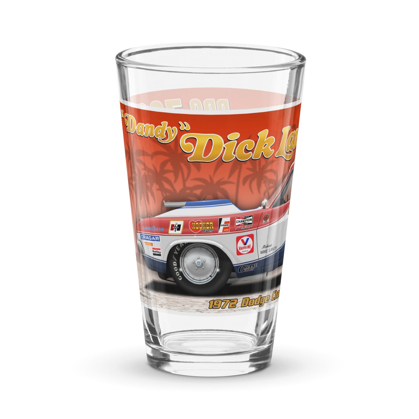 Dick Landy 1972 Challenger Shaker pint glass