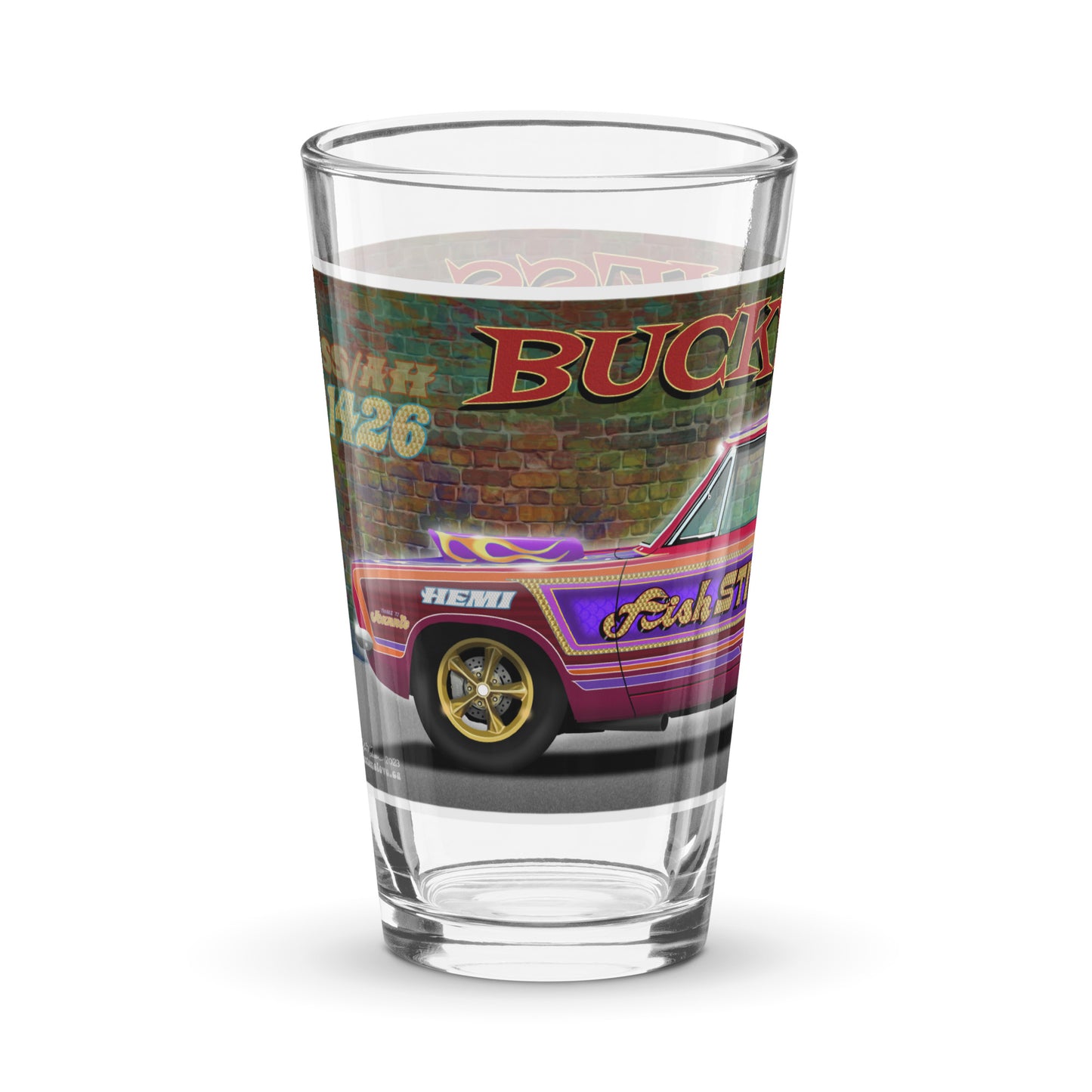 Bucky Hess Fish Stick Shaker pint glass