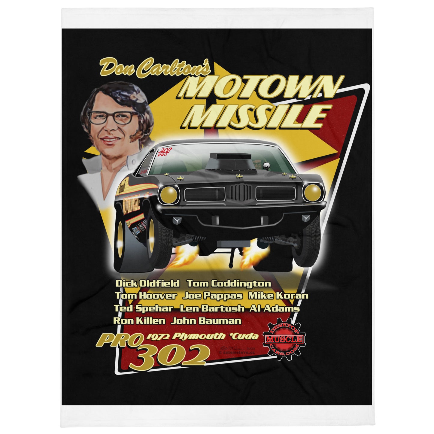 Motown Missile Cuda Throw Blanket