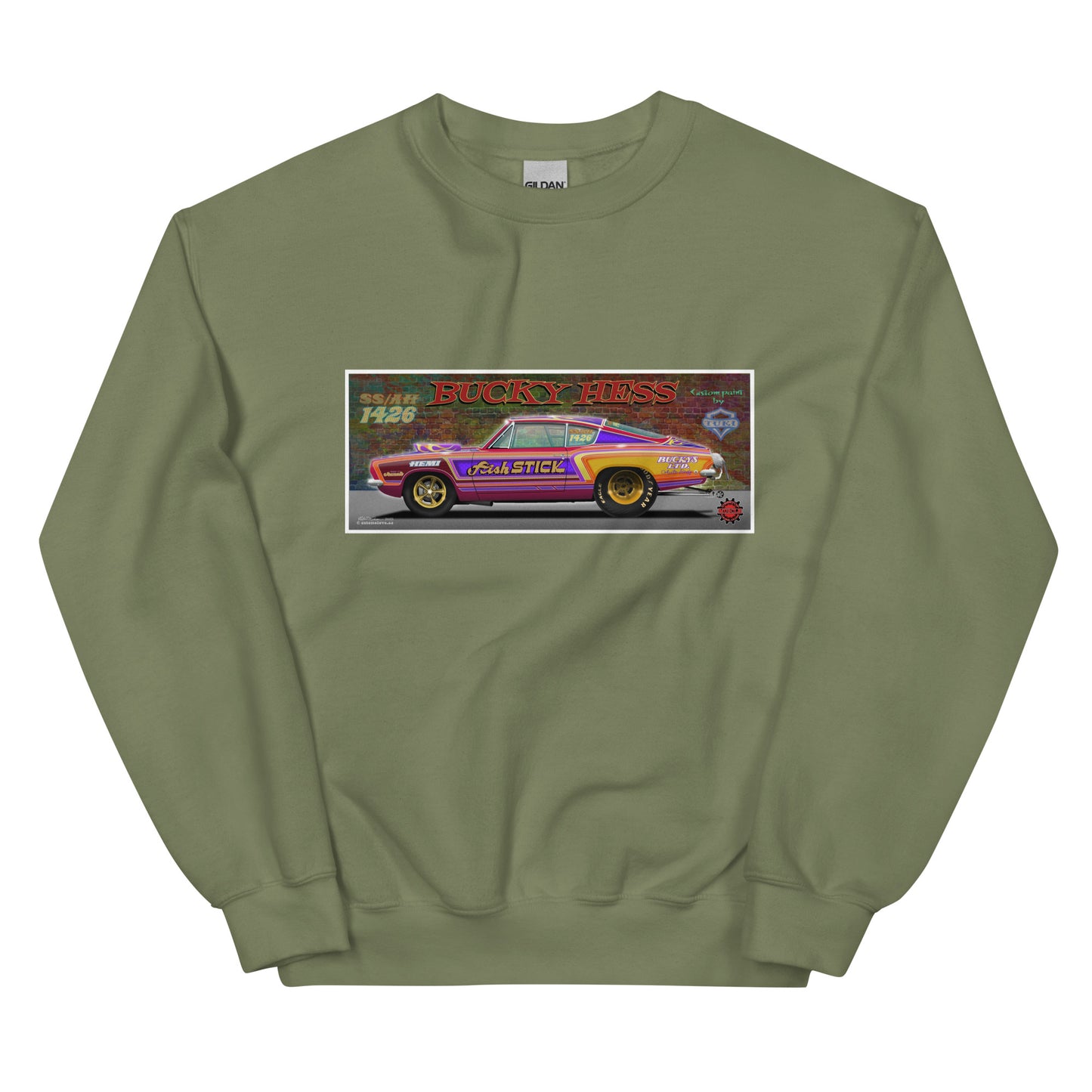 Bucky Hess Fish Stick Front Design Sweatshirt