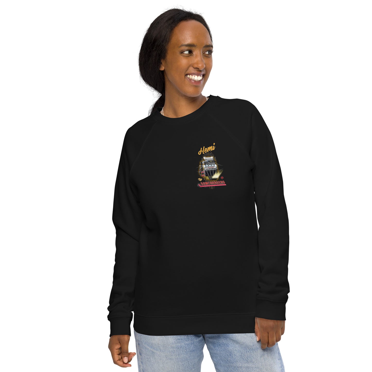 Top Fuel Hemi Engine Unisex organic raglan sweatshirt