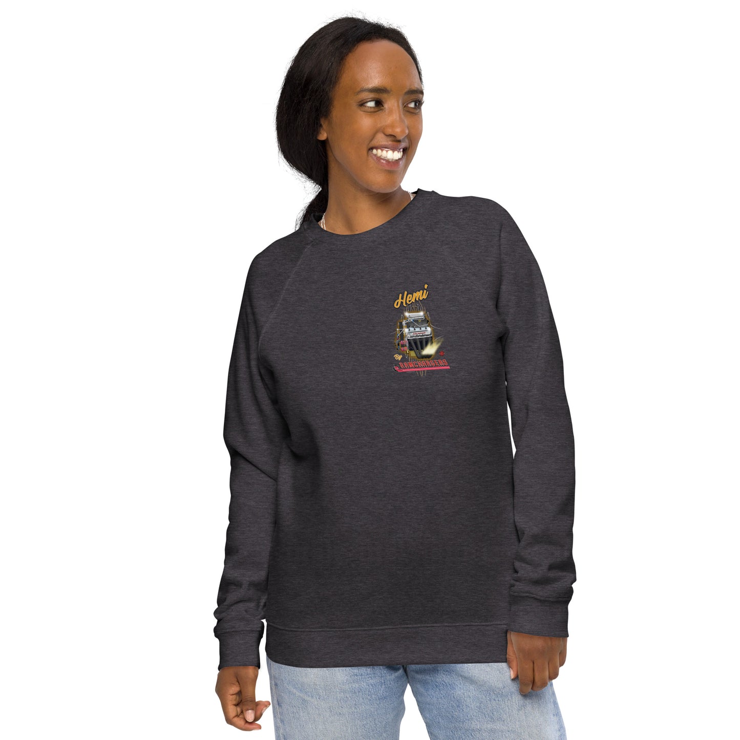 Top Fuel Hemi Engine Unisex organic raglan sweatshirt