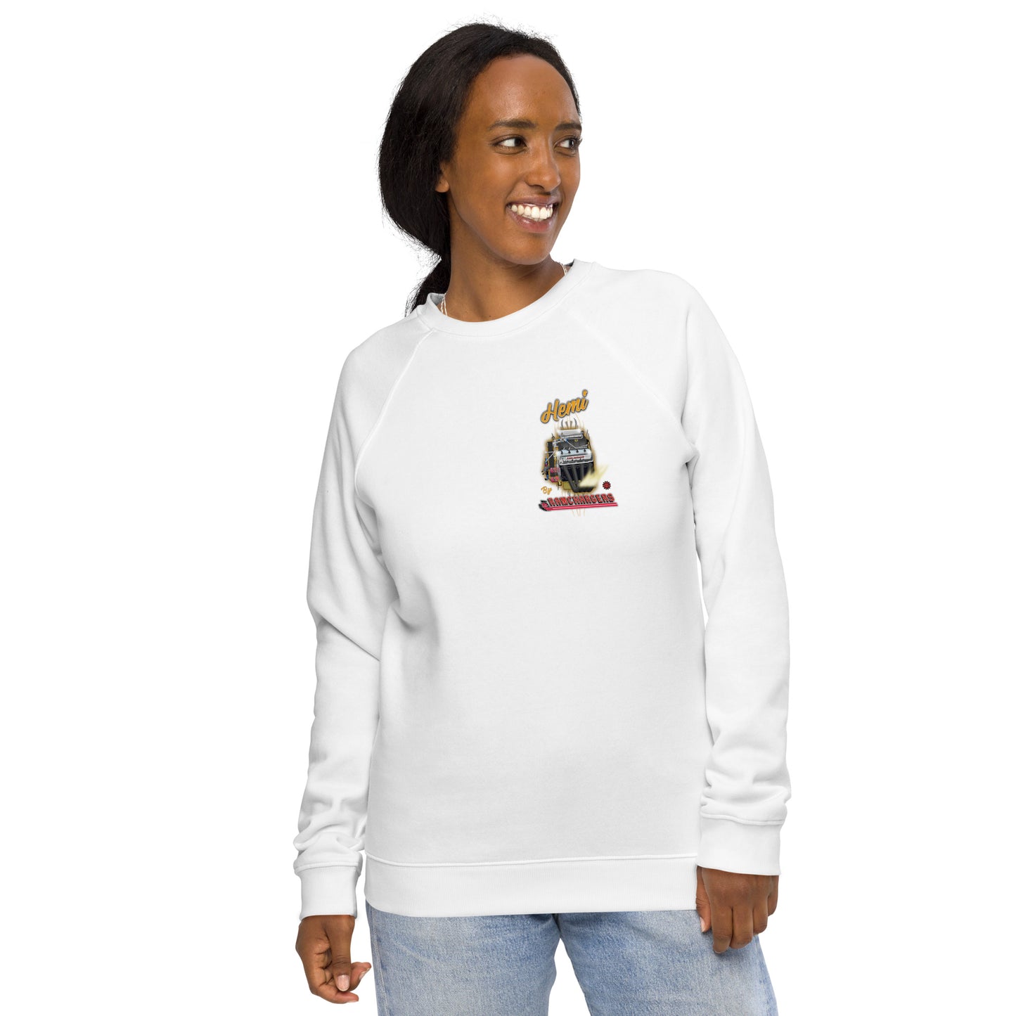 Top Fuel Hemi Engine Unisex organic raglan sweatshirt