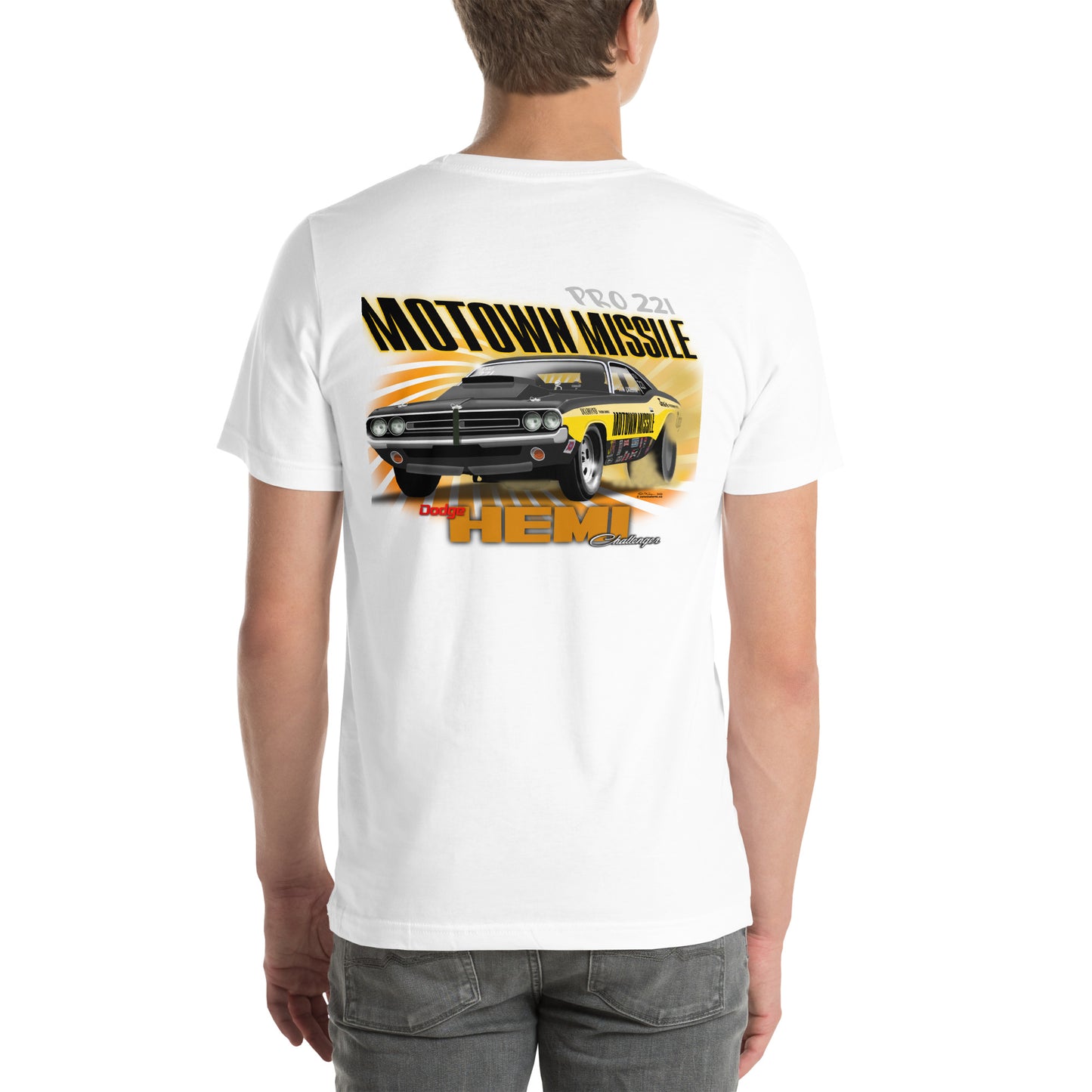 Motown Missile Challenger Unisex t-shirt design on back