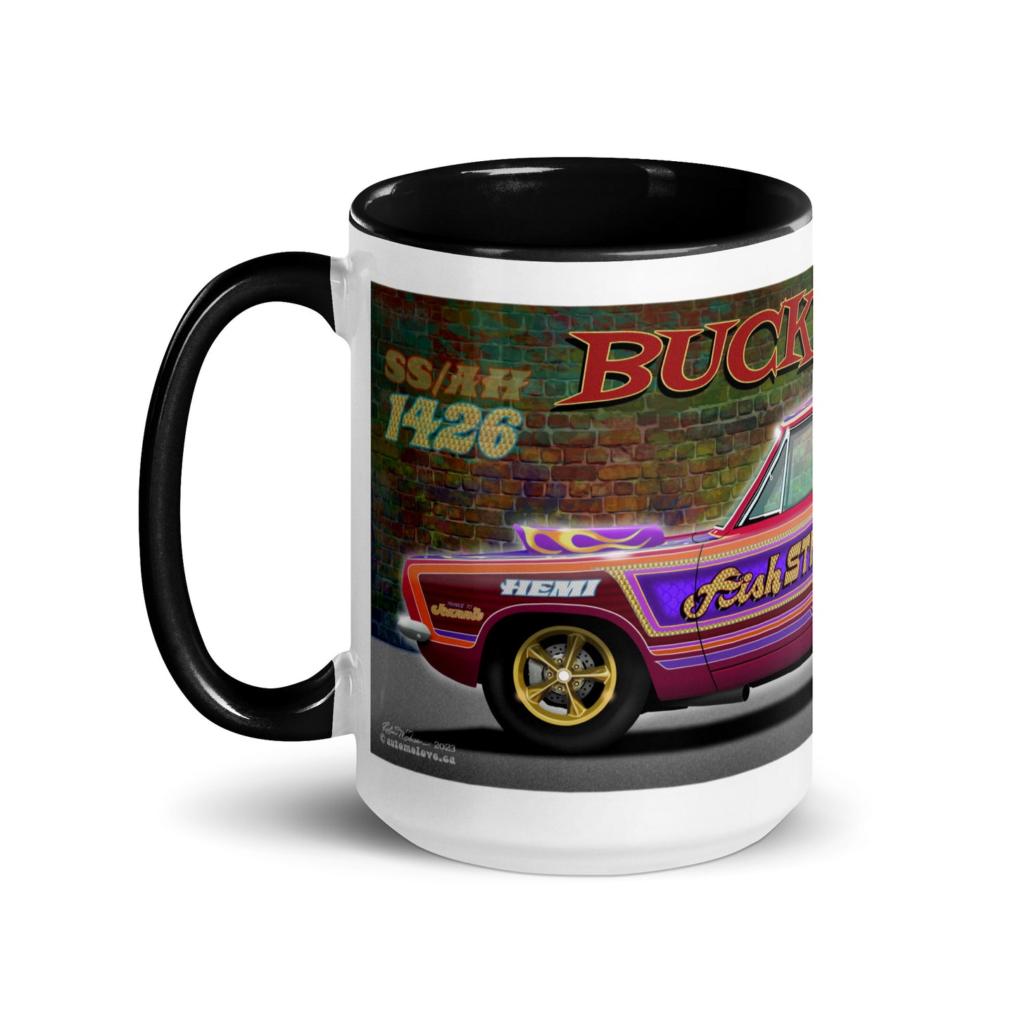Bucky Hess Fish Stick Mug with Color Inside