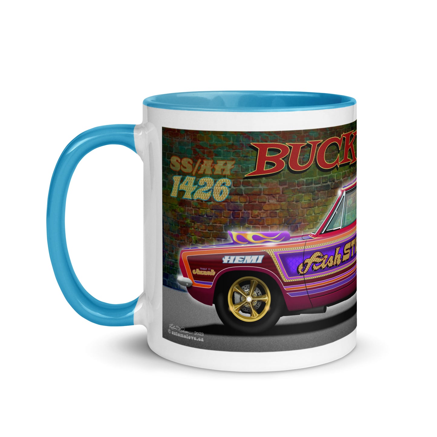 Bucky Hess Fish Stick Mug with Color Inside