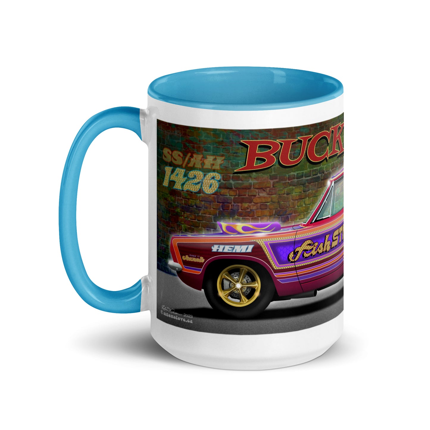 Bucky Hess Fish Stick Mug with Color Inside