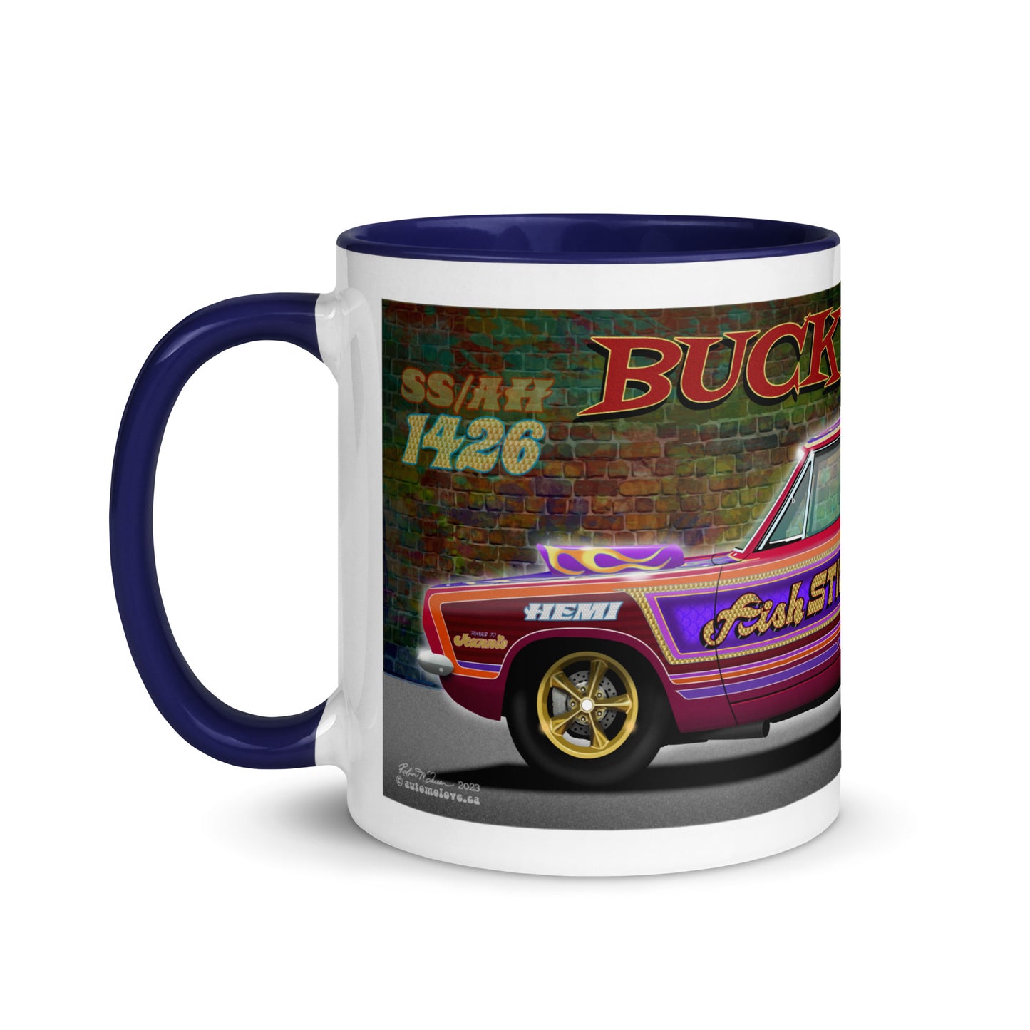 Bucky Hess Fish Stick Mug with Color Inside