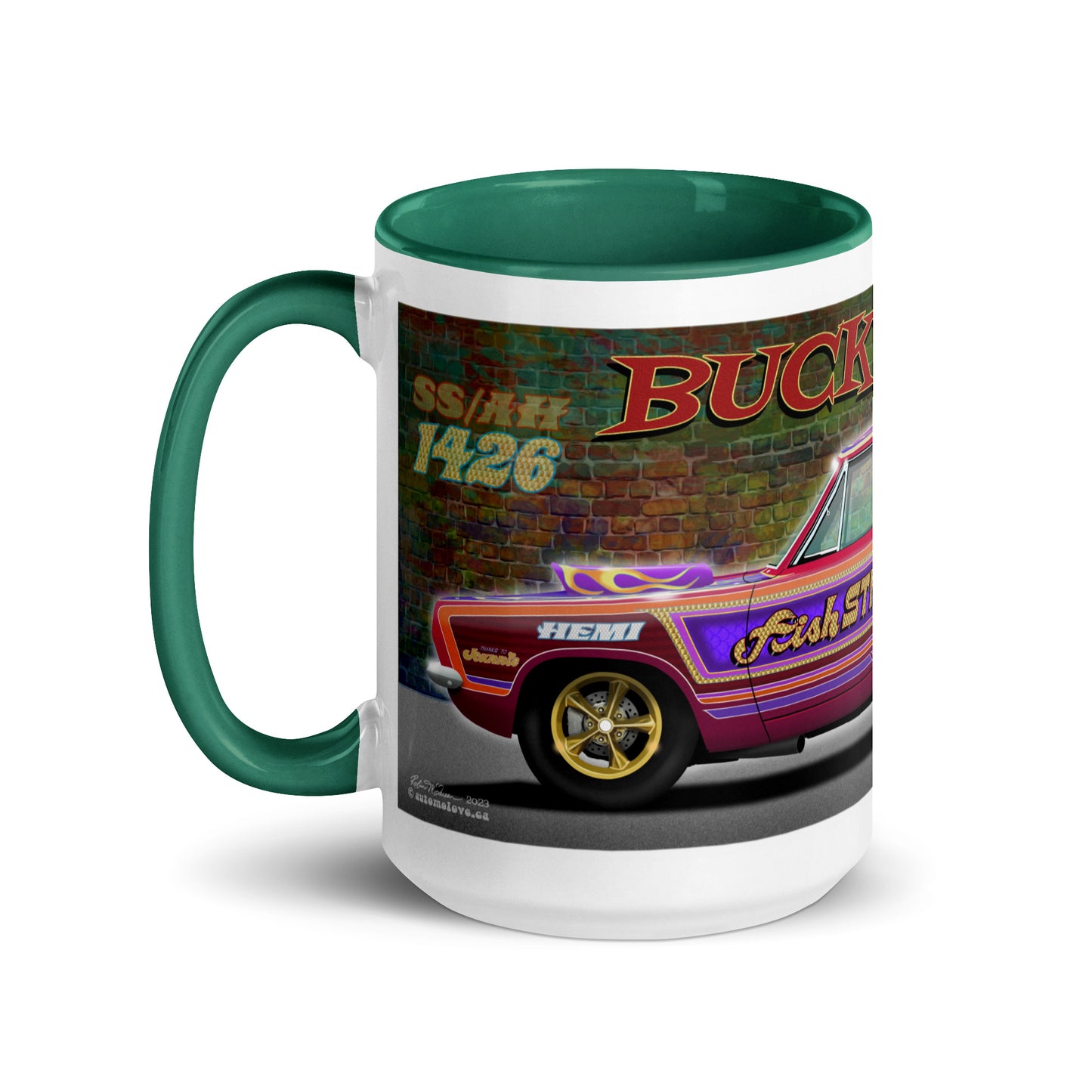 Bucky Hess Fish Stick Mug with Color Inside