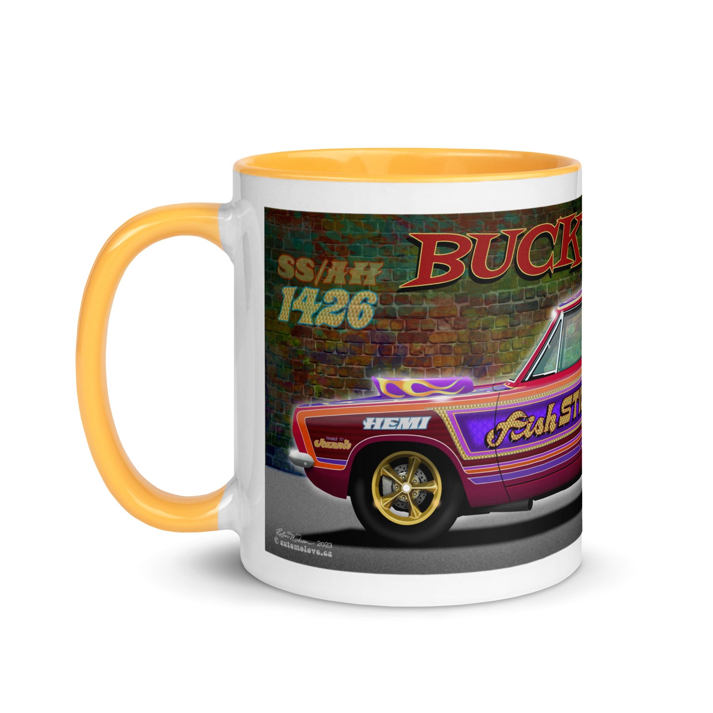 Bucky Hess Fish Stick Mug with Color Inside