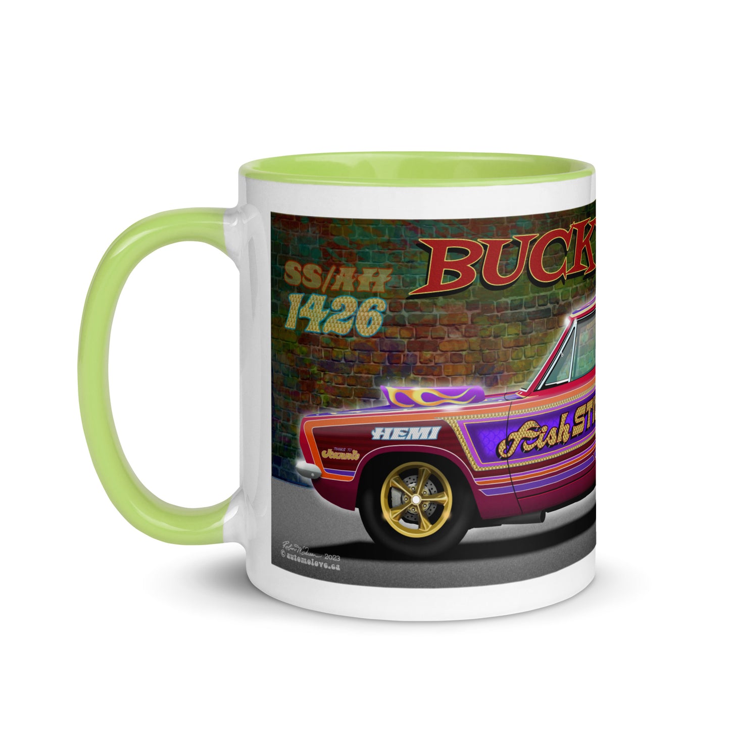Bucky Hess Fish Stick Mug with Color Inside