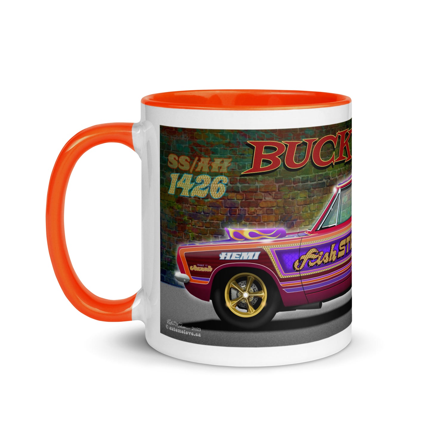 Bucky Hess Fish Stick Mug with Color Inside