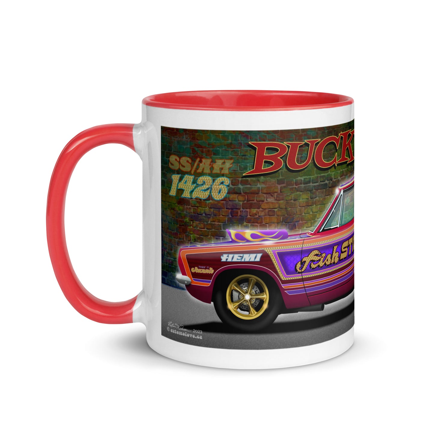 Bucky Hess Fish Stick Mug with Color Inside