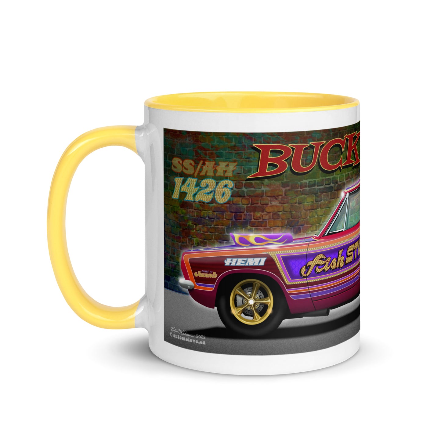 Bucky Hess Fish Stick Mug with Color Inside