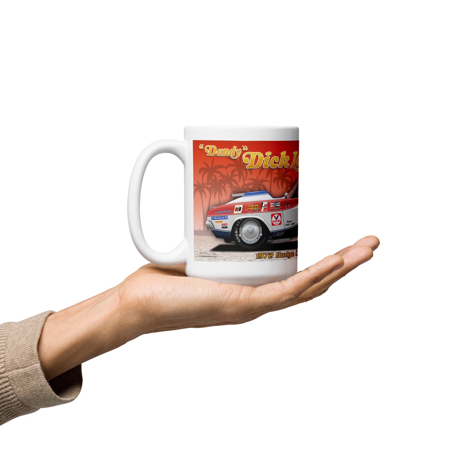 Dick Landy 1972 Challenger White glossy mug