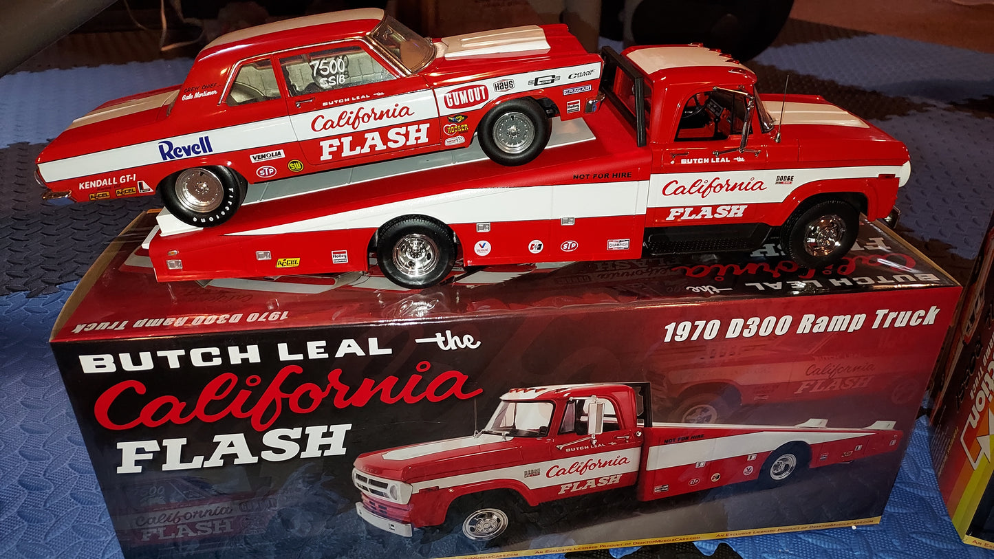 AUTOGRAPHED Butch Leal California Flash 1970 Dodge Ramp Truck