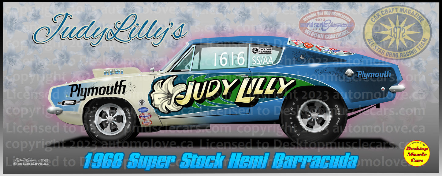 Judy Lilly Flower 68 Cuda Large Towel