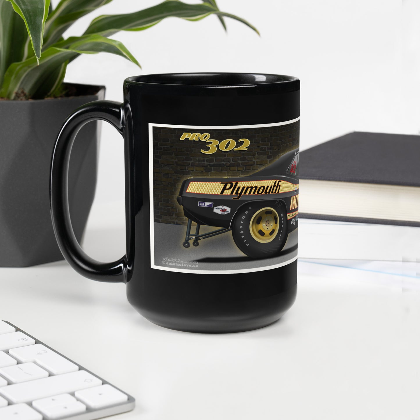 Motown Missile Cuda Black Glossy Mug