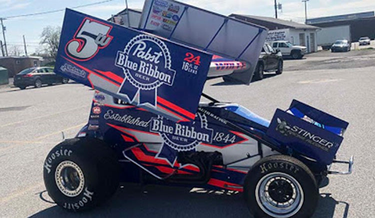 2021 #5w Pabst Blue Ribbon Beer Sprint Car - Lucas Wolfe 1:18 Acme
