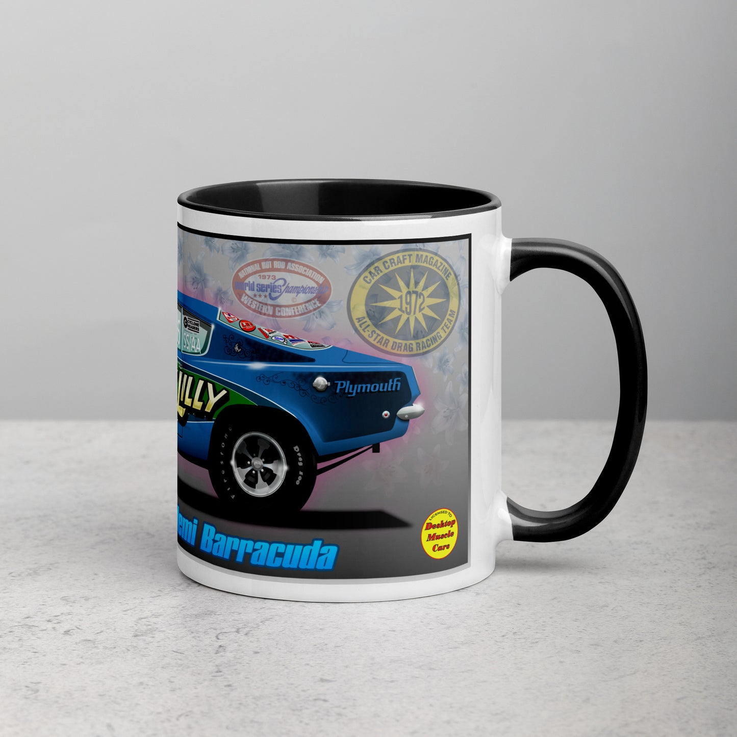 Judy Lilly Flower Car Mug with Color Inside