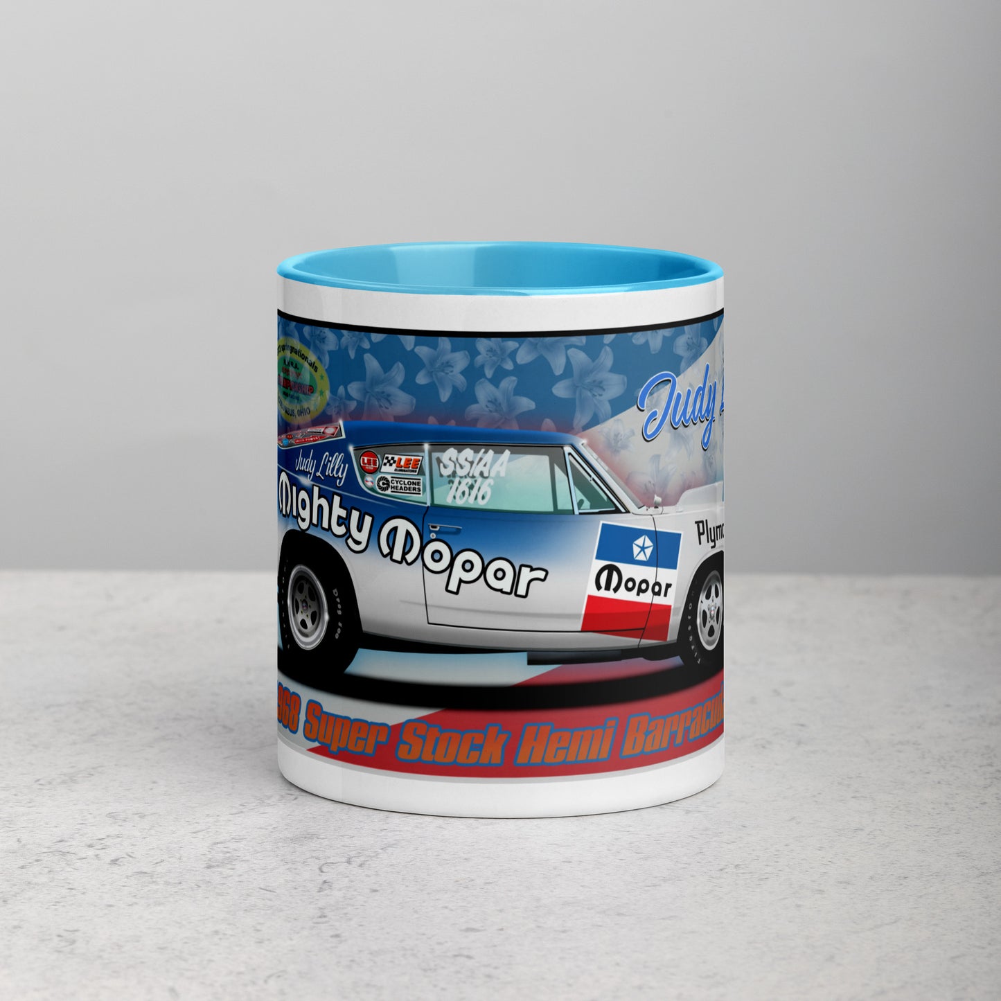 Judy Lilly Miss Mighty Mopar Mug with Color Inside