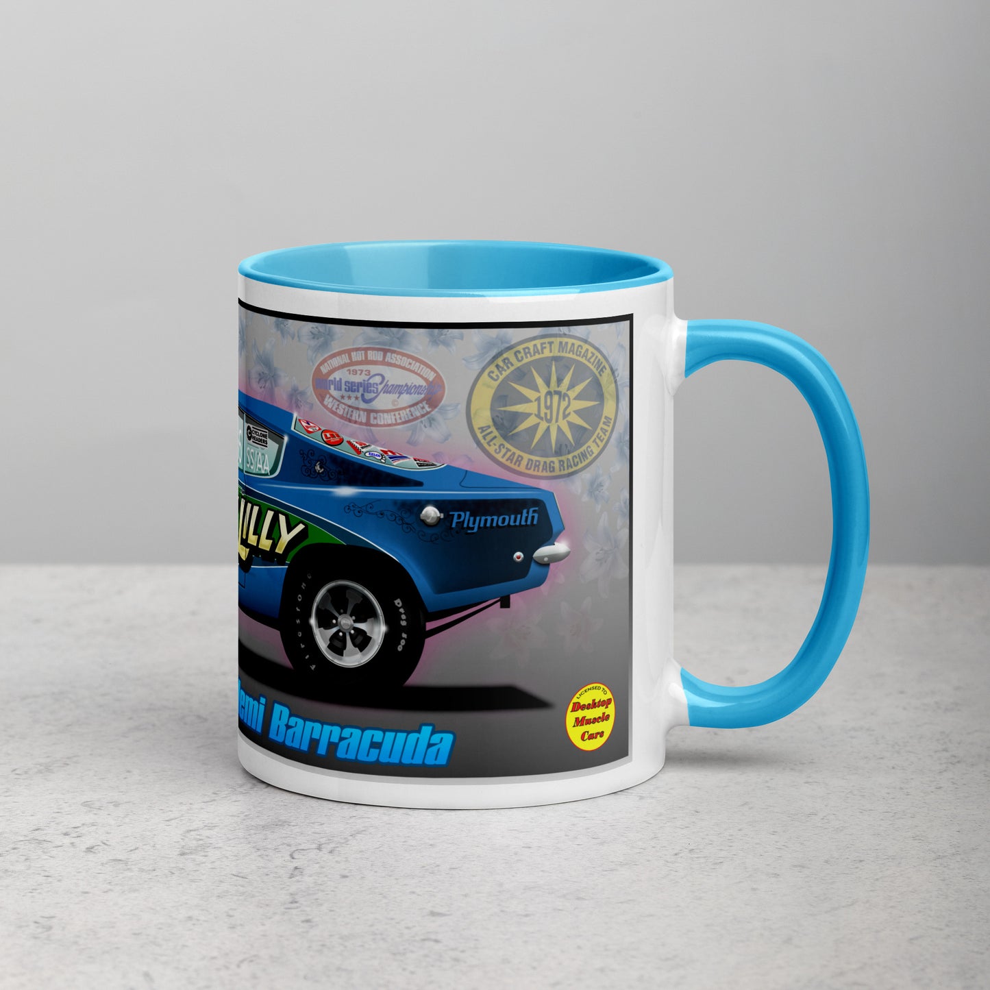 Judy Lilly Flower Car Mug with Color Inside